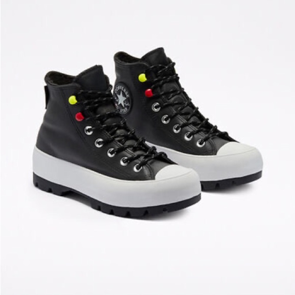 Converse Chuck Taylor All Star High Leather Sneakers Lugged Winter Black 569554C